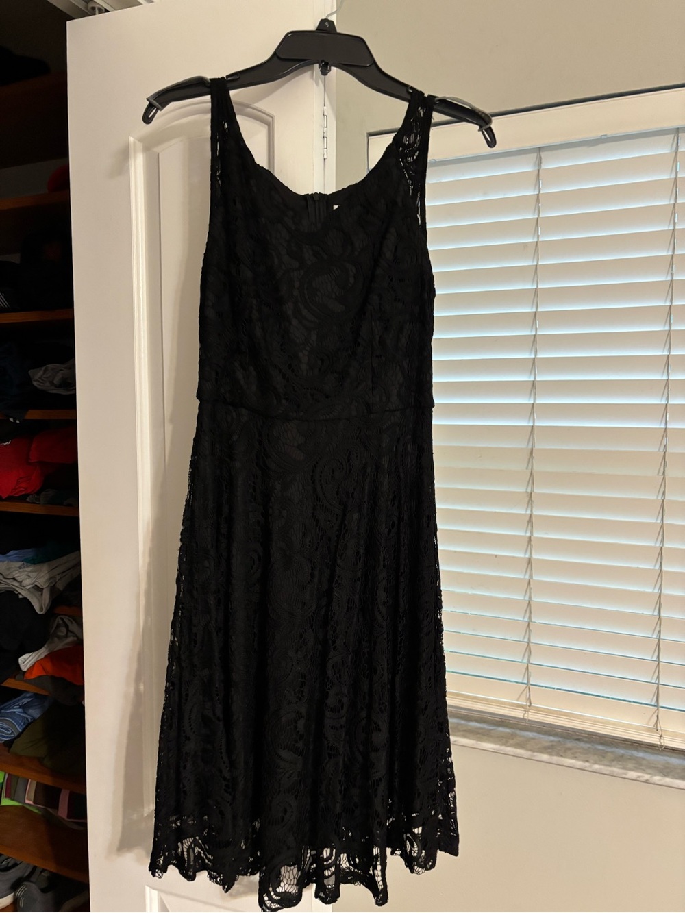 Sleeveless Black Lace Dress by